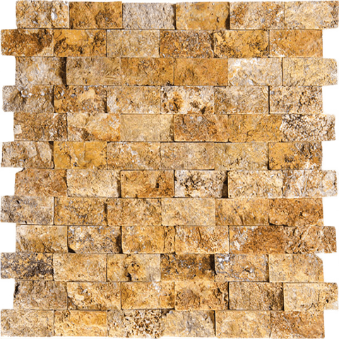 gold travertine split face