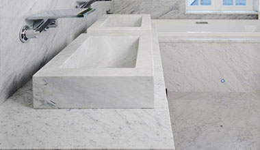 Bianco Carrara Marble Bathroom Vanity