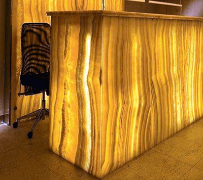 Honey Onyx Illuminated Bar Desk