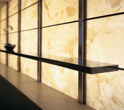 Illuminated White Onyx Wall Cladding