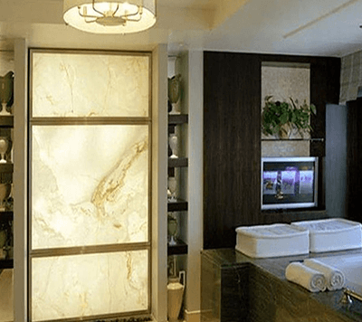 Illuminated White Onyx Wall Cladding