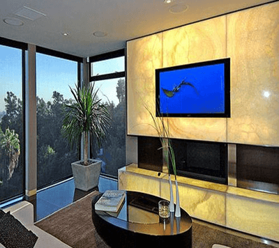 Cream Onyx T.V. Wall Cladding