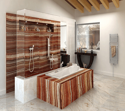 Red Onyx Bathroom Wall Cladding