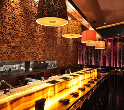 Wooden Onyx Illuminated Bar Cladding