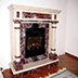 rosso levanto marble fireplace