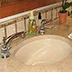 botticino beige marble sink