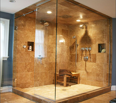 Golden Noche Travertine Bathroom Application