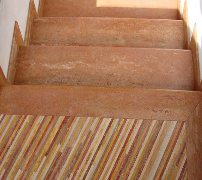 Pink Travertine Stairs