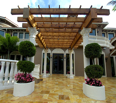 Gold Travertine Building Entry Flooring