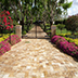 Yellow Travertine Garage Entry Flooring