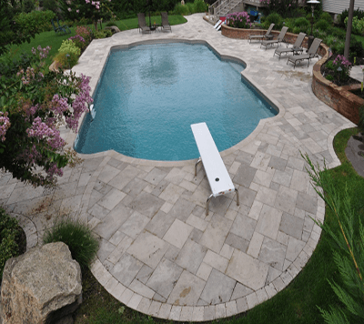 Mocha Travertine Pool Edge Flooring