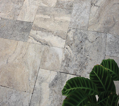 Pewter Silver Travertine French Pattern Set