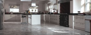 Silver Travertine Kitchen Flooring Application