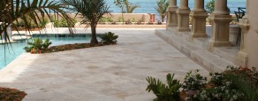 Ivory Travertine Pool Deck Application