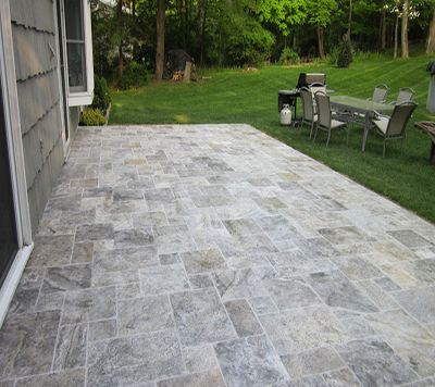 Silver Travertine Garden Flooring