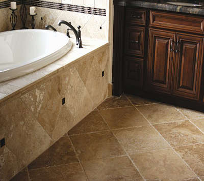 Light Classic Travertine Bathroom Flooring