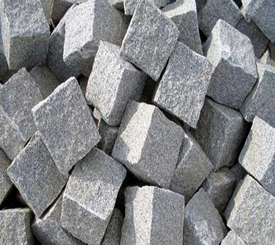 bergama grey granite cubic stone